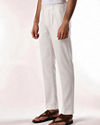 Manyavar Men Cream Blended Rayon Pant with Pleats