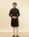 Manyavar Men Soot Black Pathani Style Kurta