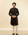 Soot Black Pathani Style Kurta image number 2