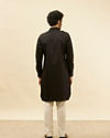Manyavar Men Soot Black Pathani Style Kurta