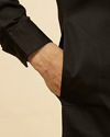 Manyavar Men Soot Black Pathani Style Kurta