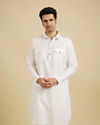 Elegant White Cotton Pathani Kurta