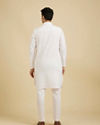 Manyavar Men Elegant White Cotton Pathani Kurta image number 4