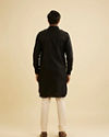 Manyavar Men Black Cotton Pathani Kurta