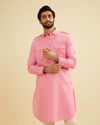 Manyavar Men Pink Elegance Cotton Pathani Kurta image number 0