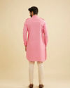 Manyavar Men Pink Elegance Cotton Pathani Kurta image number 4