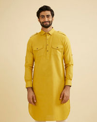 Manyavar Men Mustard Delight Festive Kurta