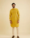 Manyavar Men Mustard Delight Festive Kurta image number 2