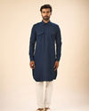 Manyavar Men Majestic Dark Blue Pathani Kurta