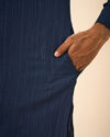 Manyavar Men Majestic Dark Blue Pathani Kurta