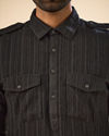 Manyavar Men Black Elegance Spandex Pathani Kurta