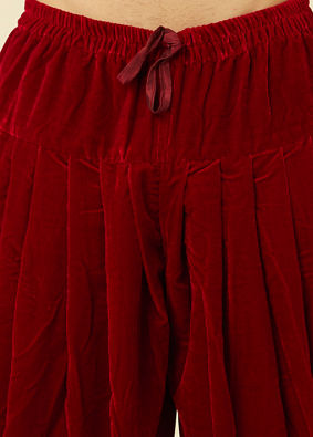 Manyavar Men Scarlet Red Patiala Salwar