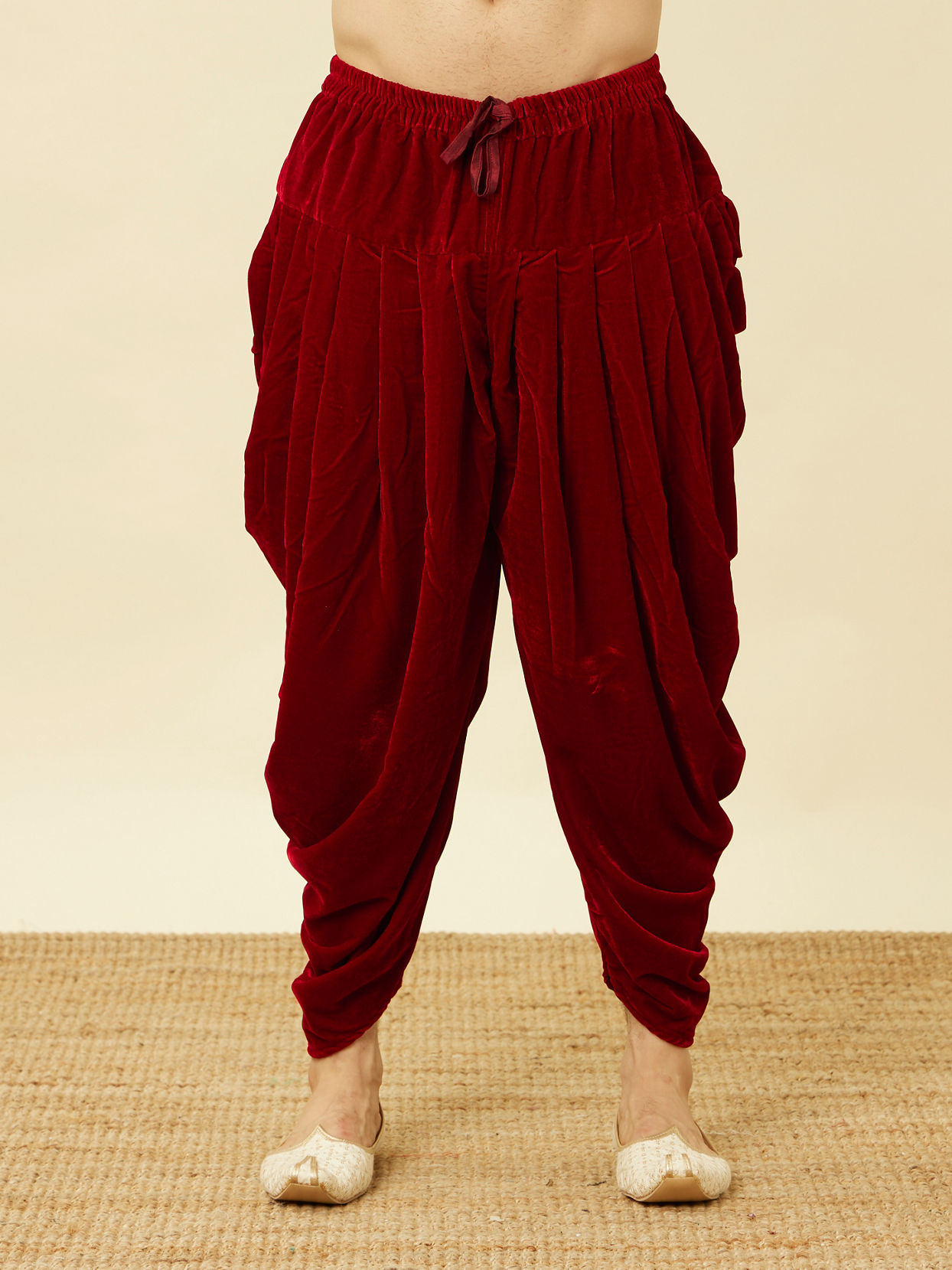 Manyavar Men Scarlet Red Patiala Salwar