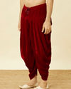 alt message - Manyavar Men Scarlet Red Patiala Salwar image number 2