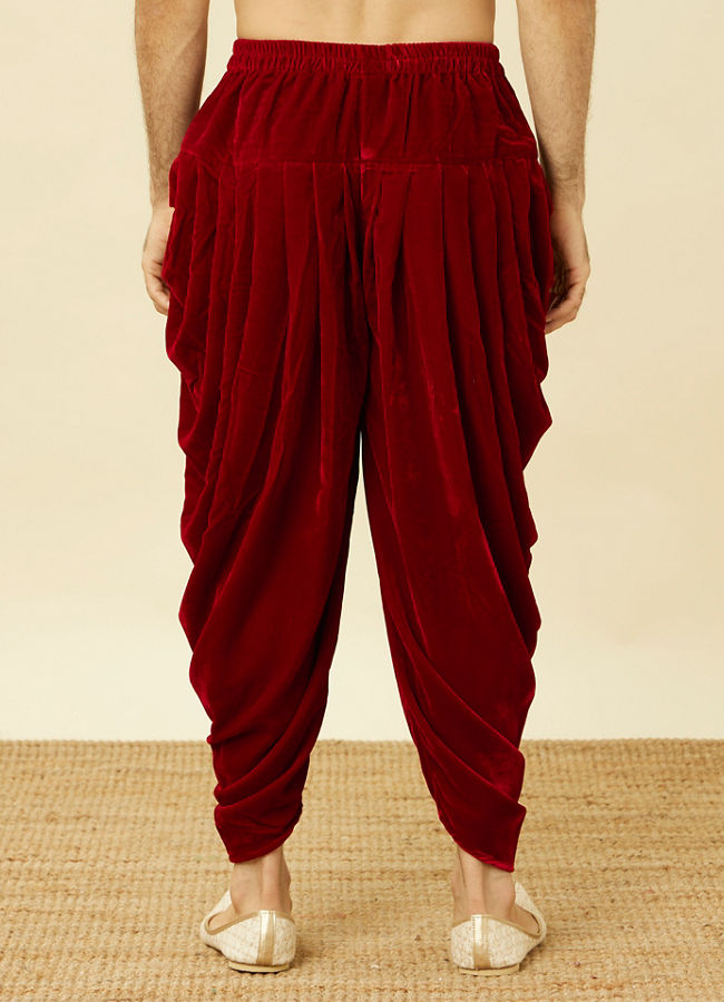 Manyavar Men Scarlet Red Patiala Salwar