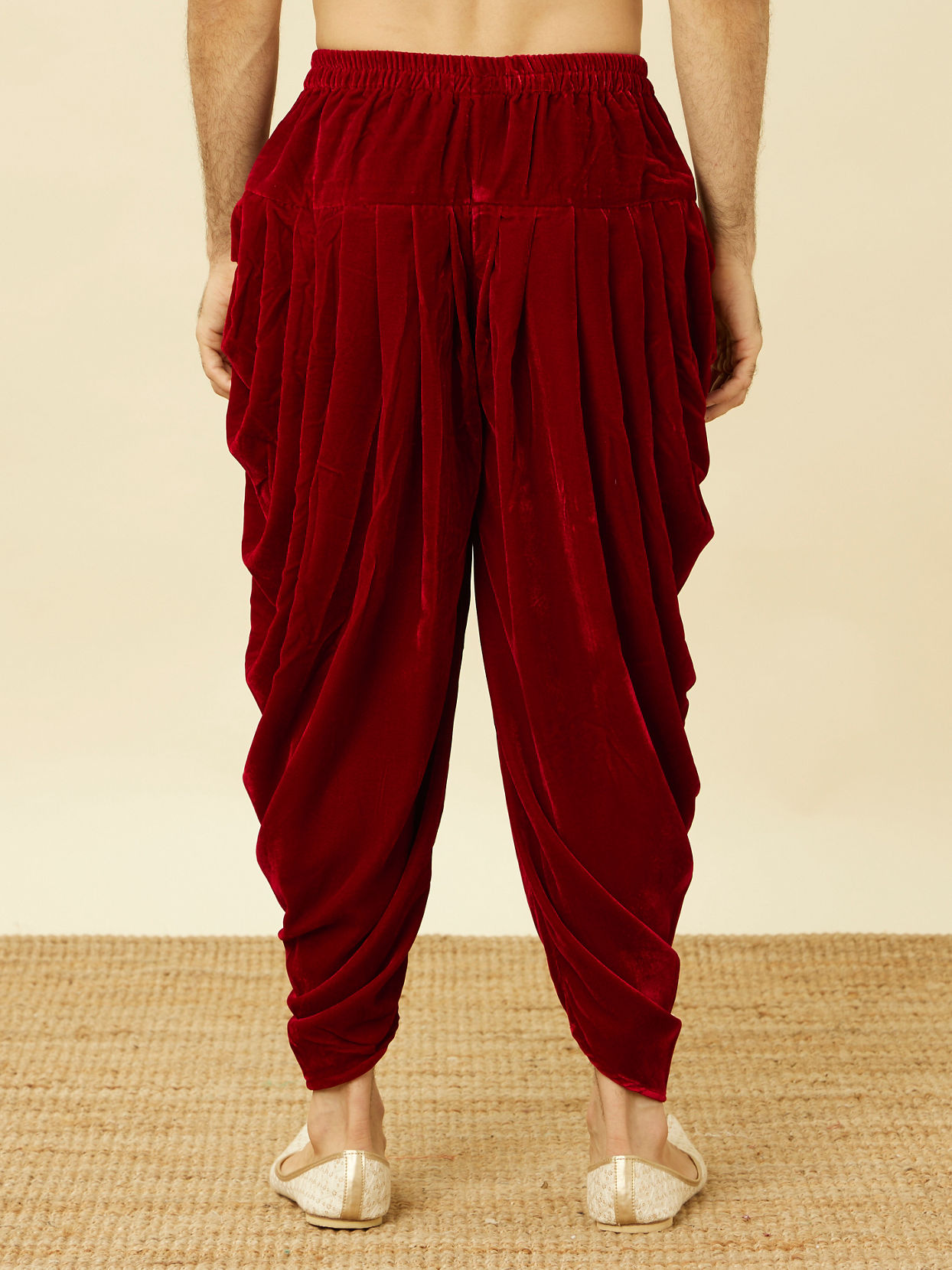 Manyavar Men Scarlet Red Patiala Salwar