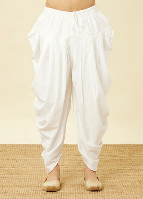 Manyavar Men Pristine White Traditional Patiala