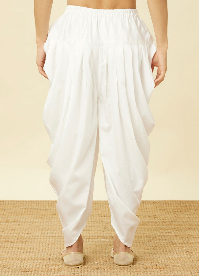 Manyavar Men Pristine White Traditional Patiala