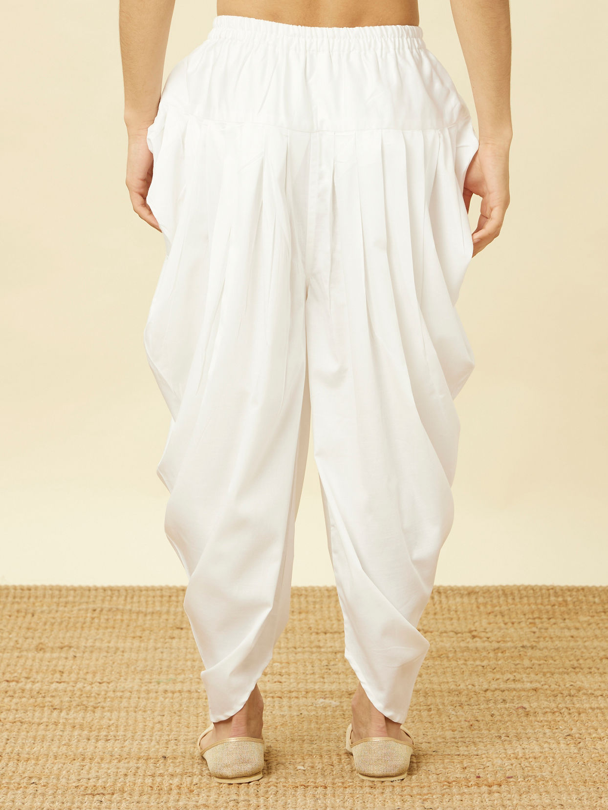 Manyavar Men Pristine White Traditional Patiala
