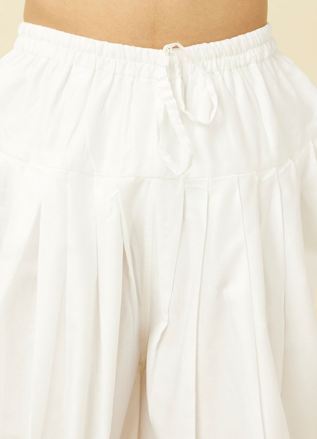 Manyavar Men Pristine White Traditional Patiala
