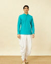 alt message - Manyavar Men Pristine White Traditional Patiala image number 4