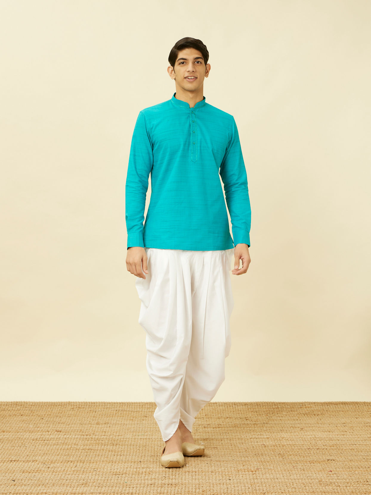 Manyavar Men Pristine White Traditional Patiala