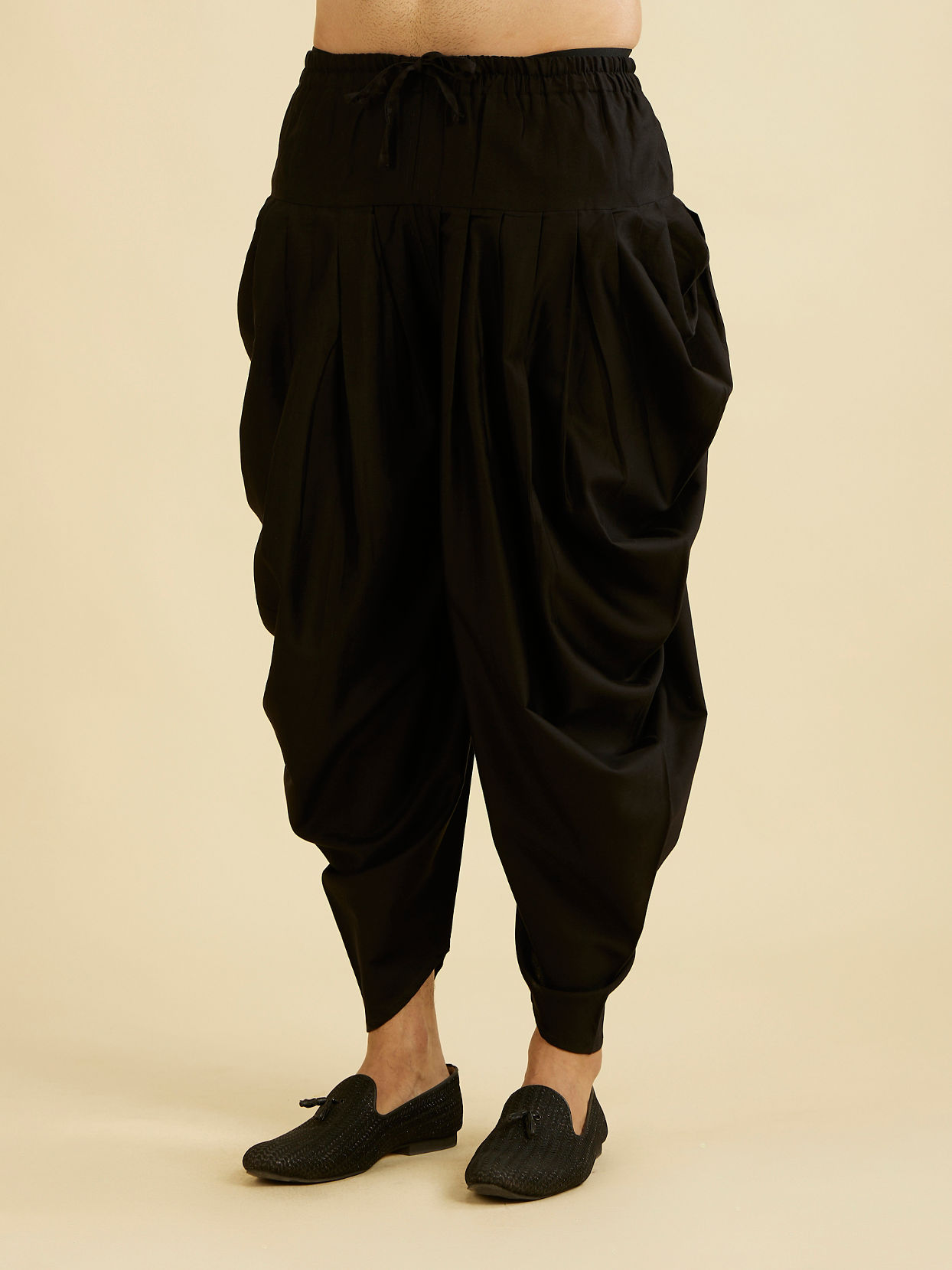 Manyavar Men Midnight Black Patiala Pants
