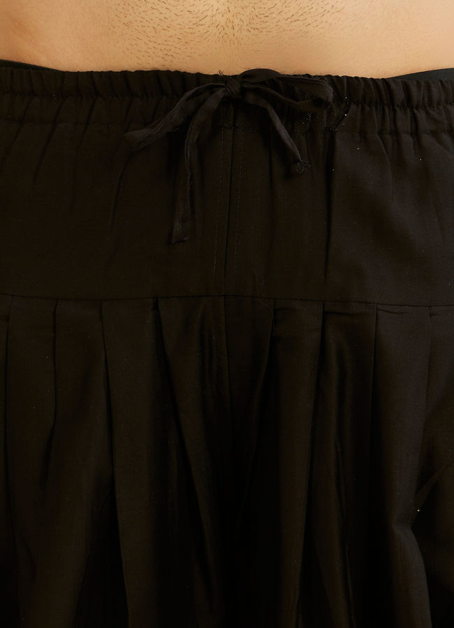 Manyavar Men Midnight Black Patiala Pants