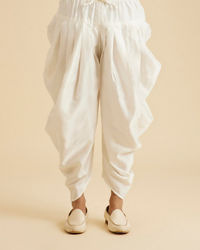 Manyavar Men Cream Satin Patiala