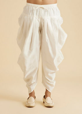 Manyavar Men Cream Satin Patiala