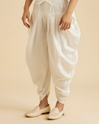 Manyavar Men Cream Satin Patiala