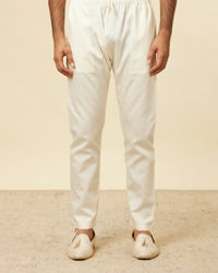 Manyavar Men Vanilla Cream Pencil Cut Pyjamas