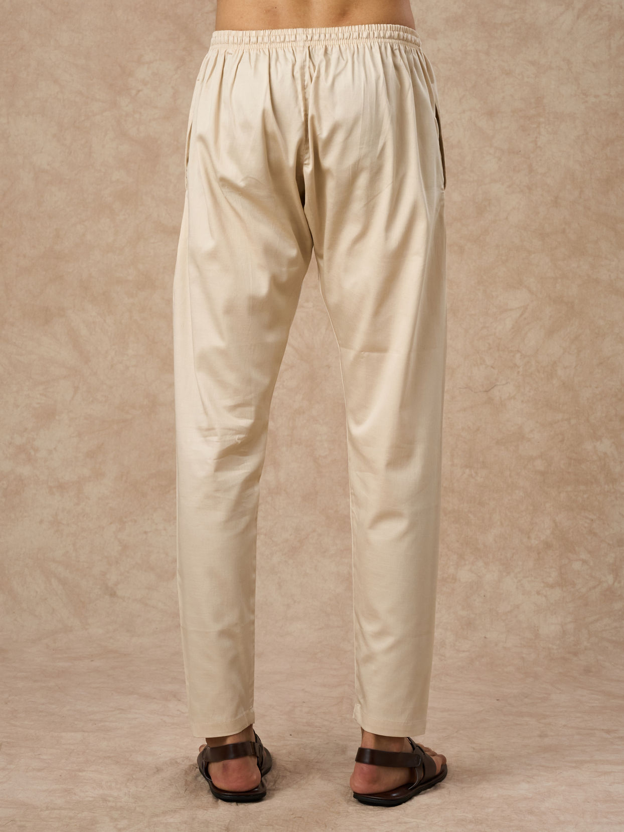 Manyavar Men Pista Colour Cotton Pencil Fit Pant