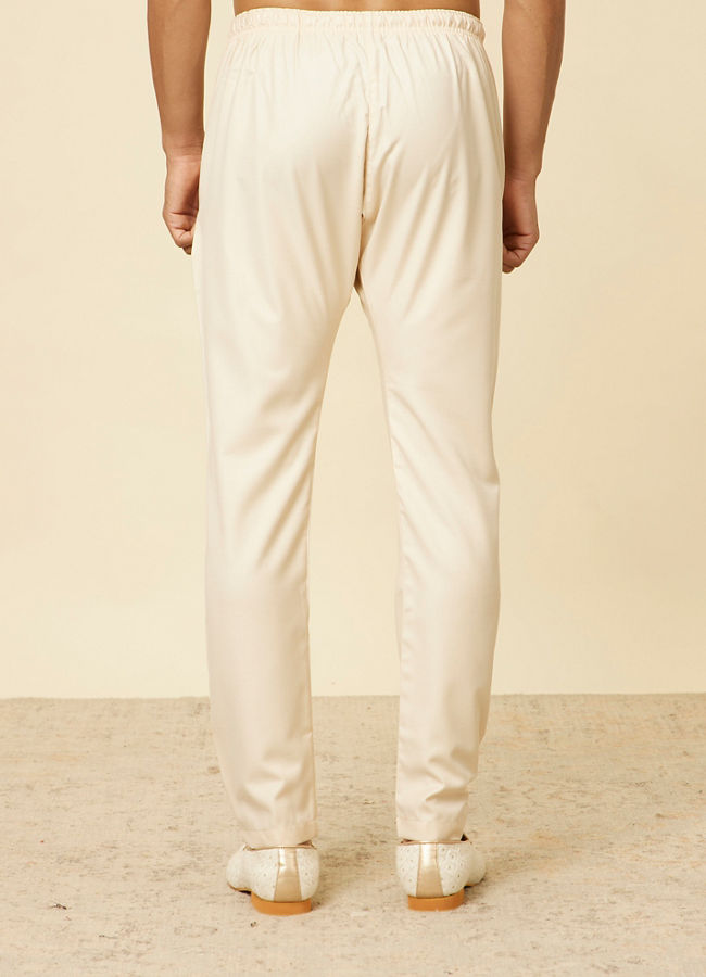 Manyavar Men Beige Pencil Cut Pyjamas