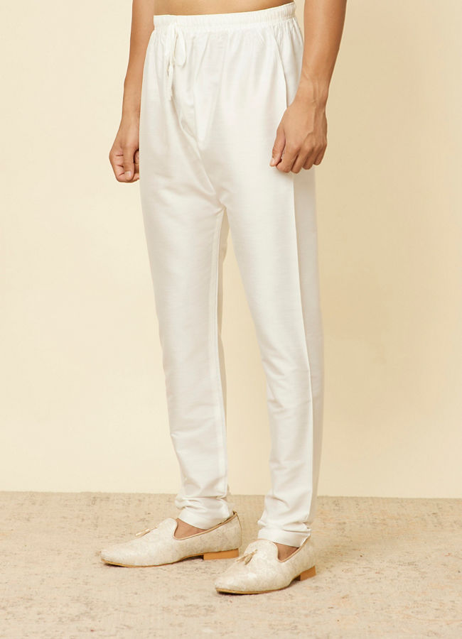 Manyavar Men Elegant White Pajama