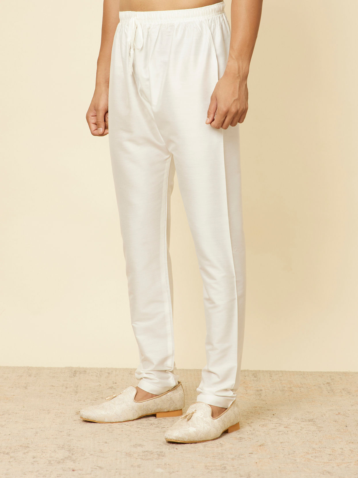 Manyavar Men Elegant White Pajama