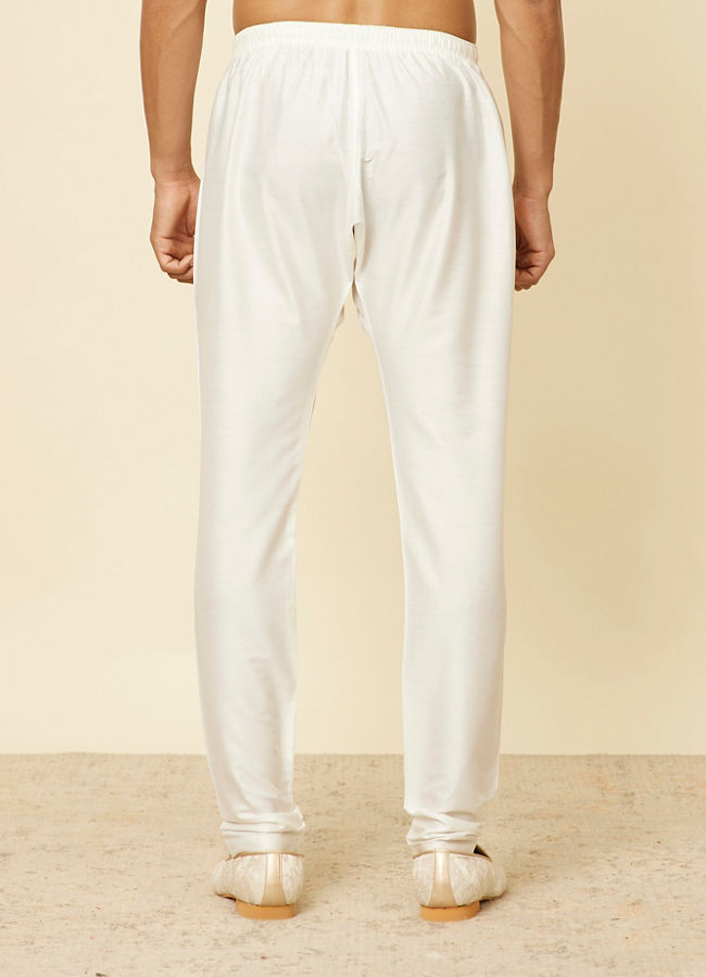 Manyavar Men Elegant White Pajama