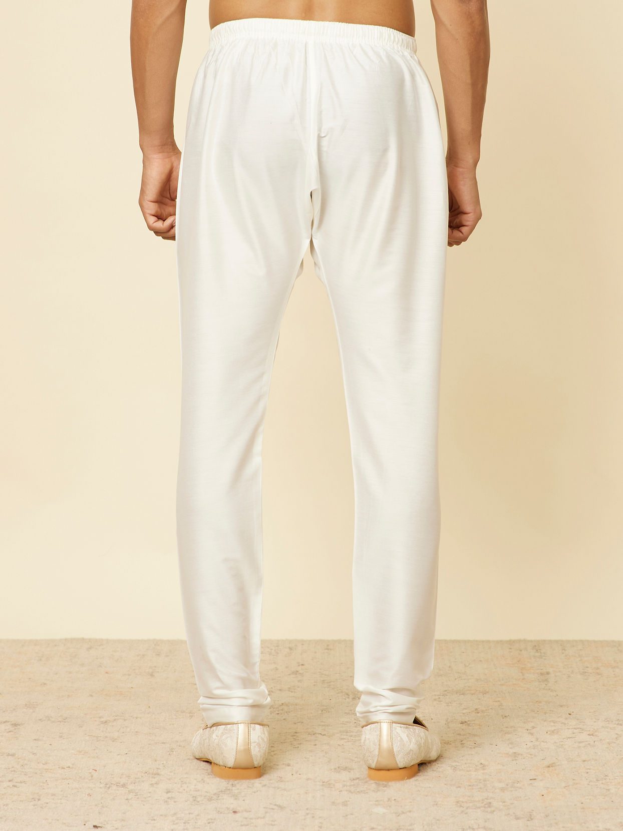 Manyavar Men Elegant White Pajama