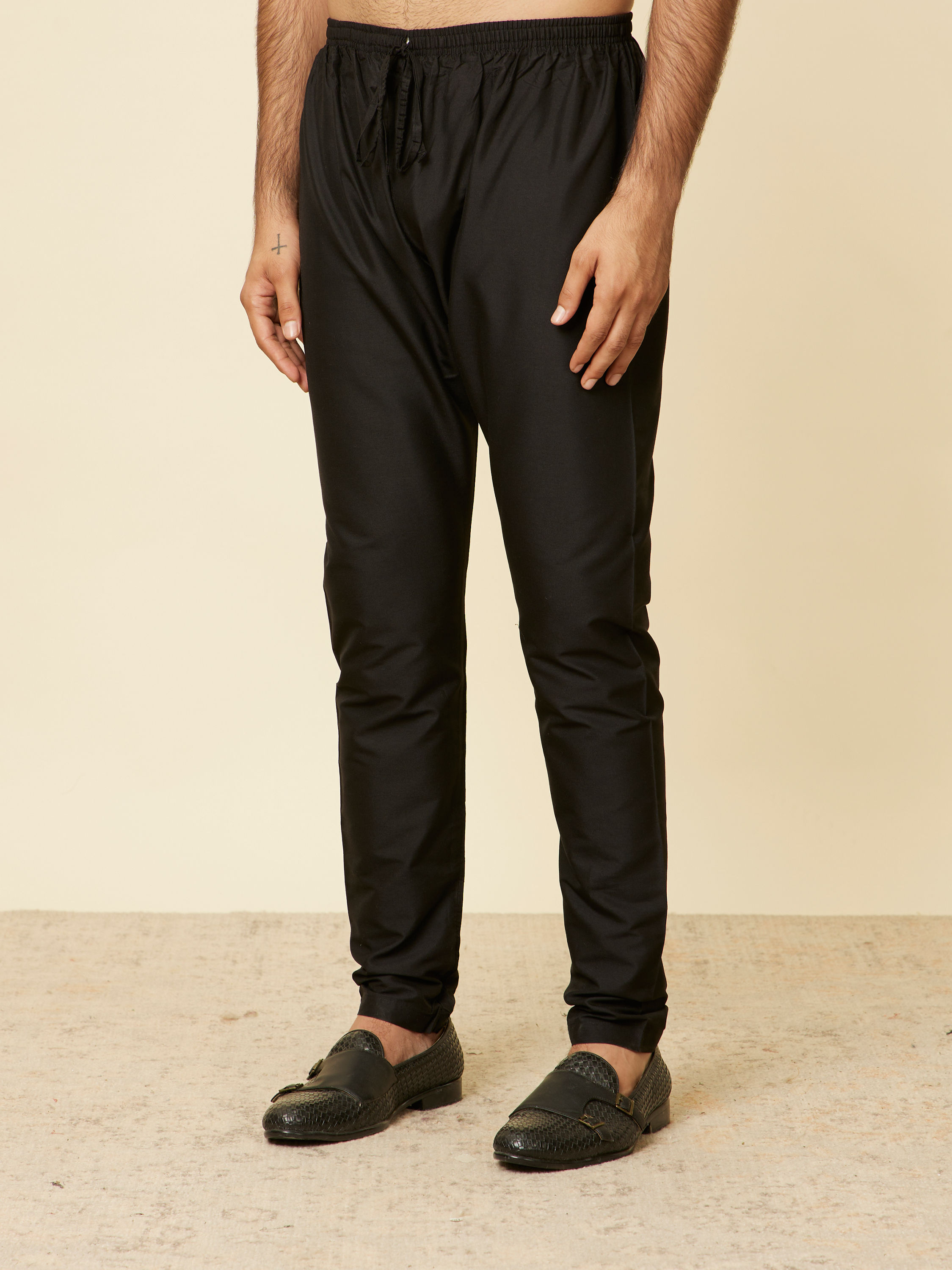 Manyavar Men Black Elegance Pajama
