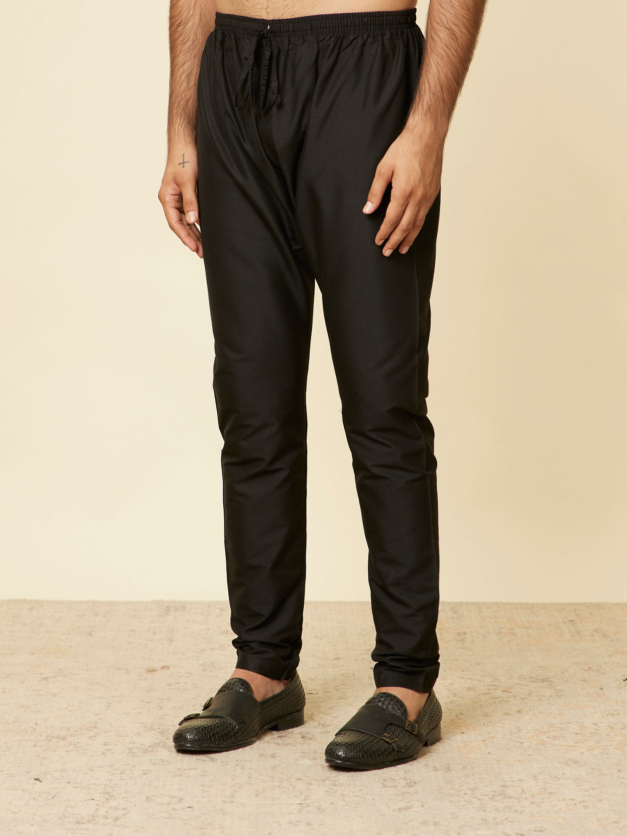 Manyavar Men Black Elegance Pajama