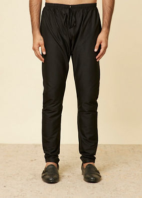 Manyavar Men Black Elegance Pajama