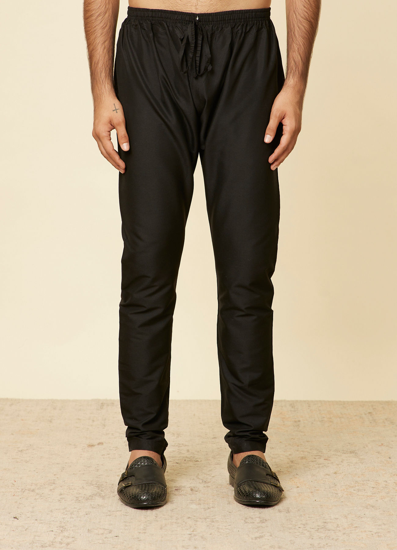 Manyavar Men Black Elegance Pajama