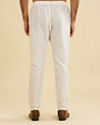 Manyavar Men Pearl White Pyjama Pants