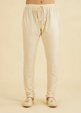 Manyavar Men Cream Beige Pyjama Pants