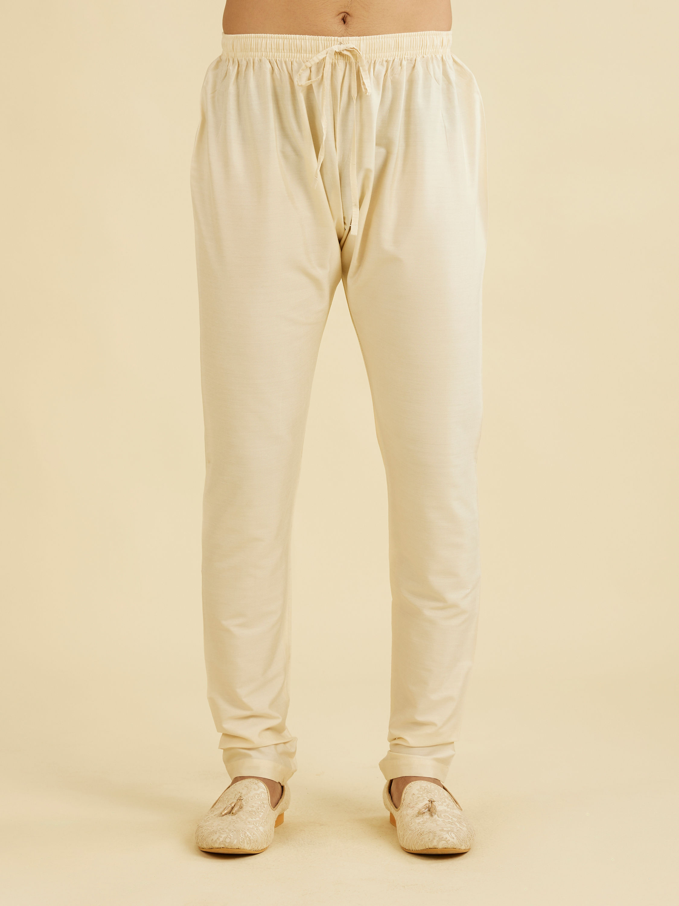 Manyavar Men Cream Beige Pyjama Pants