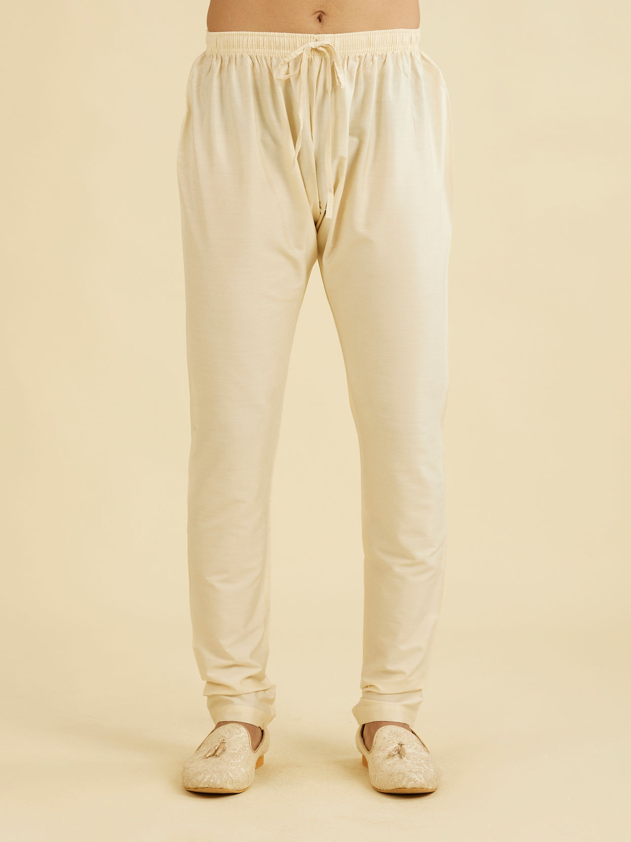 Manyavar Men Cream Beige Pyjama Pants