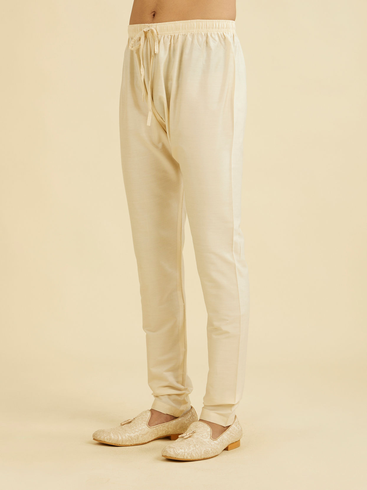 Manyavar Men Cream Beige Pyjama Pants