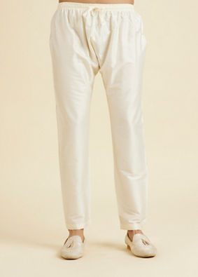 Manyavar Men Warm White Festive Pyjama