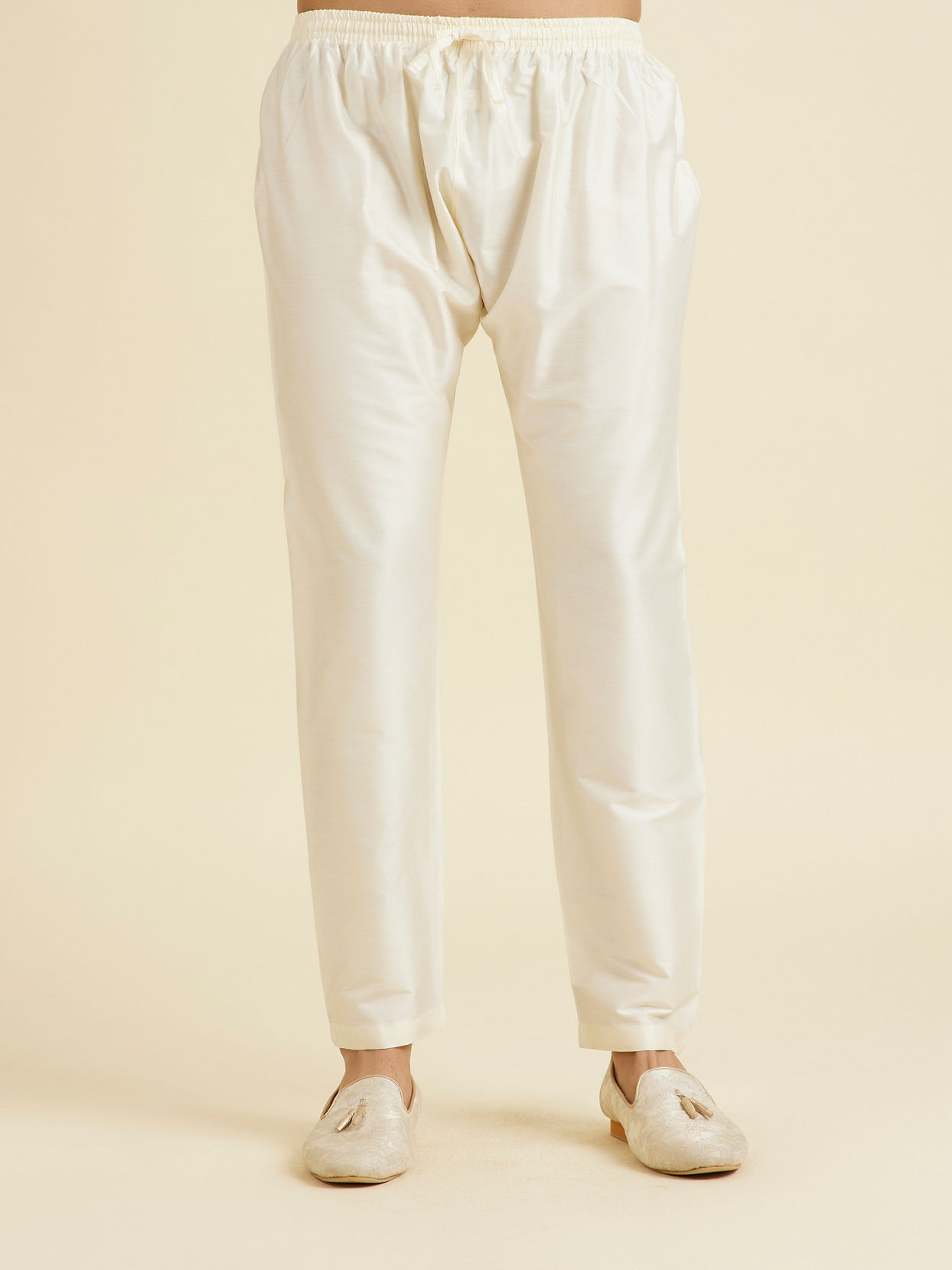 Manyavar Men Warm White Festive Pyjama