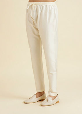 Manyavar Men Warm White Festive Pyjama